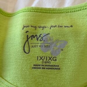 Just My Size Lime Green Short Sleeve Tee